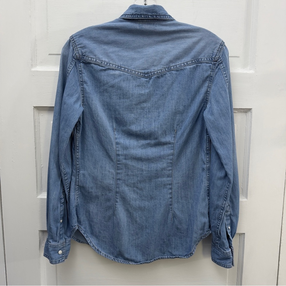 H&M L.O.G.G. Western Denim Shirt Womens XS - Picture 5 of 8